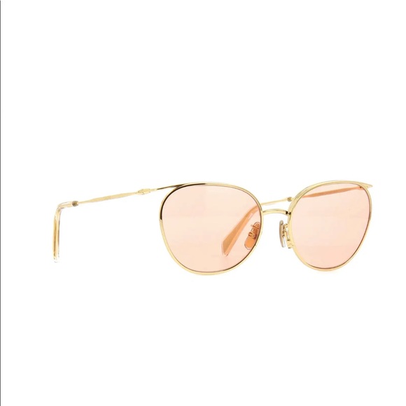 CELINE CL40136U GOLD/ROSE PINK GOLD LENS AVIATOR SUNGLASSES - Picture 9 of 10